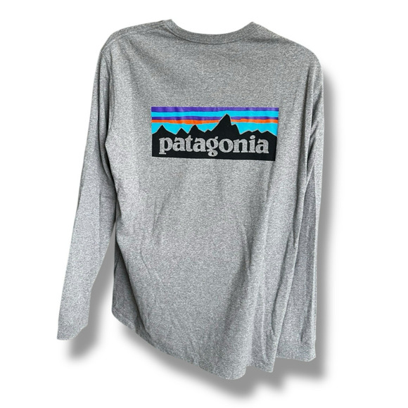 Patagonia Regular Fit Long Sleeve Gray Graphic Logo Responsibili-tee Size XL - Picture 1 of 5